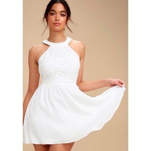 White lace skater dress